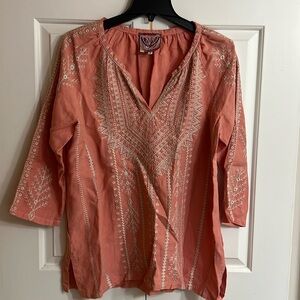 Johnny Was Coral Top Size Small